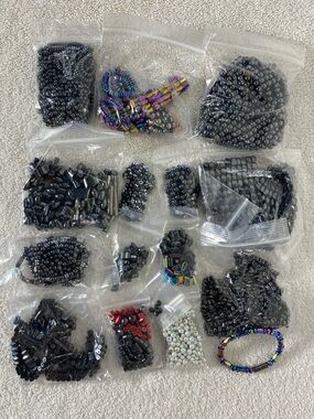Mixed Metal Magnetic Hematite Beads Findings Jewelry Making Supply Craft Bundle